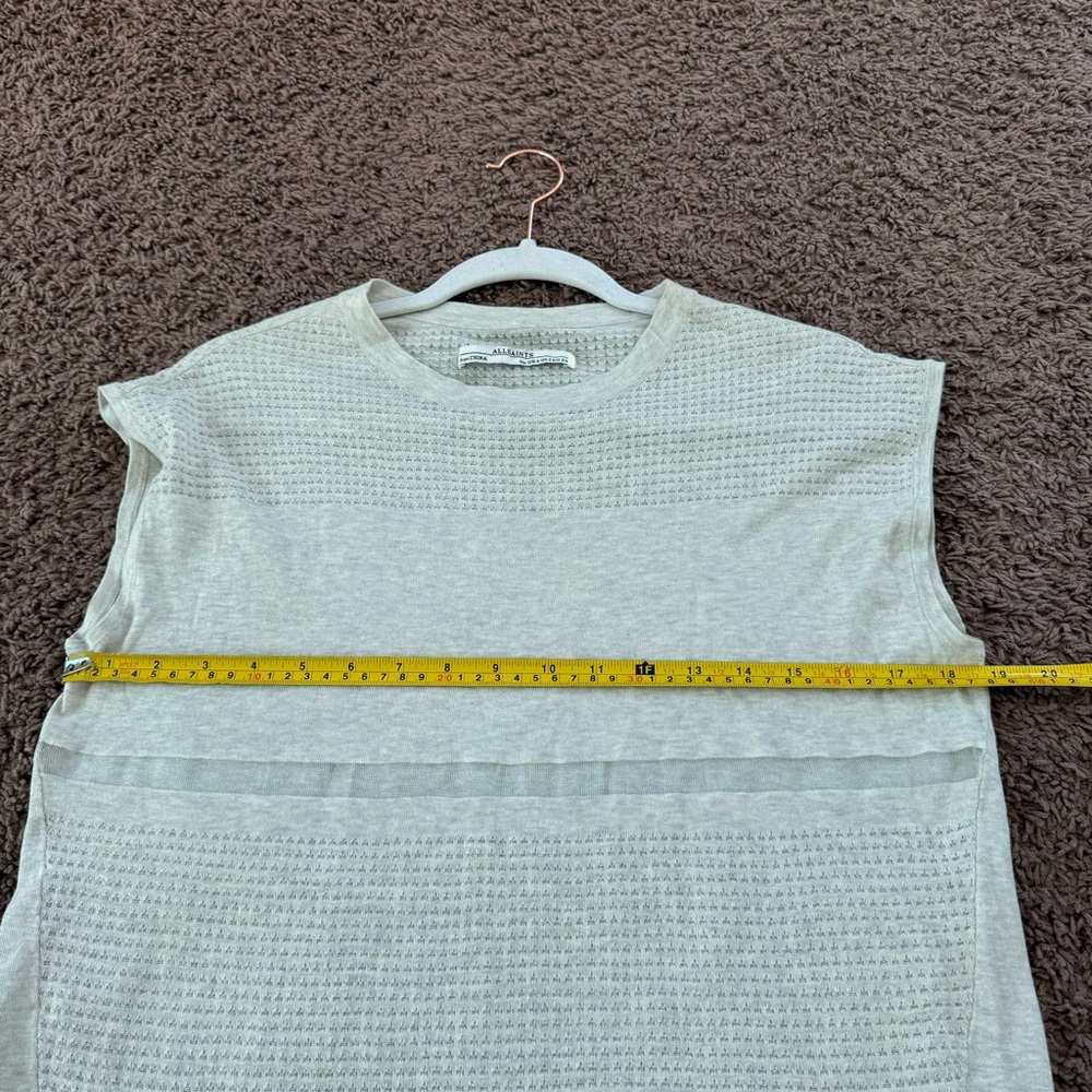 2 FOR $20 ALL SAINTS FILAMENT SLEEVELESS SWEATER DRESS OVERSIZED NATURAL 2 $100 - Picture 9 of 10